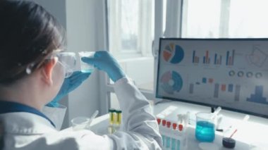 Laboratuvardaki bir tıp araştırmacısı, ilaçların vücutla etkileşimini ve yeni tedavi yöntemleri arayışını araştırıyor. Farmakolojide kimyasal maddelerin reaksiyonlarının araştırılması. Yüksek