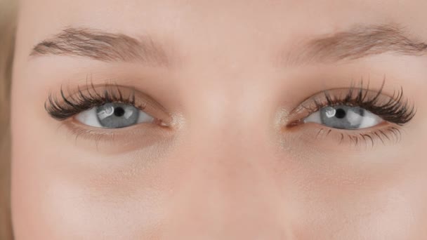 Hermosos Ojos Aspecto Único Maquillaje Cuidado Los Ojos Para Enfatizar — Vídeos de Stock