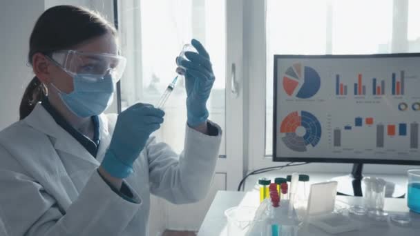 Медичні Дослідження Лабораторії Наукові Дослідження Галузі Медицини Проводяться Спеціально Обладнаній — стокове відео