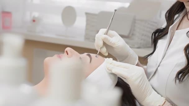 Rejuvenecimiento Facial Piel Como Cuidado Médico Proporcionado Por Experto Cosmetología — Vídeos de Stock