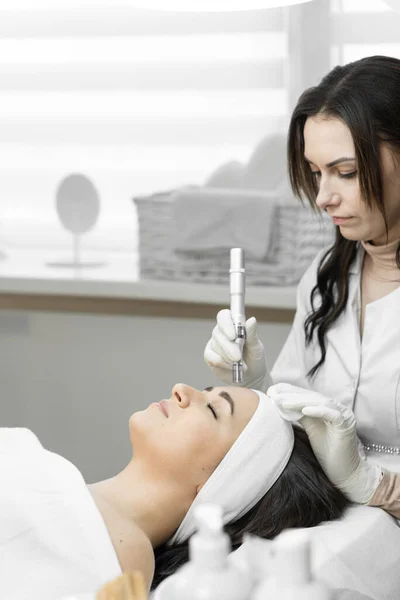 High Tech Methods Fractional Mesotherapy Affect Skin Face Improving Its — Stock Photo, Image