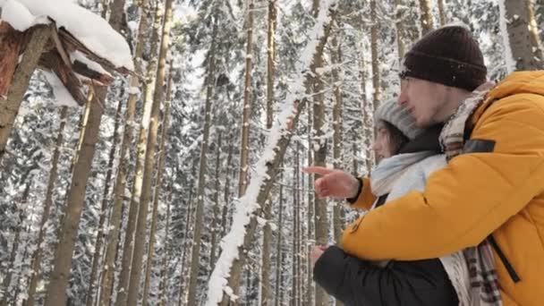 Genç Bir Kadın Kocası Arasındaki Aşk Ilişkilerini Kış Tatilini Izleyerek — Stok video