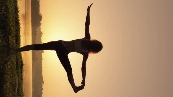 Vídeo Vertical Actividad Física Desarrollo Espiritual Través Práctica Del Yoga — Vídeo de stock