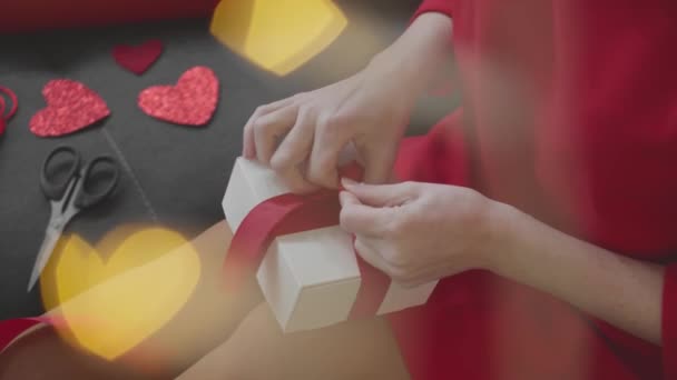 Her Hands Work Deftly Creating Wonderful Details Give Her Gifts — Stock Video