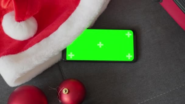 采购产品绿色屏幕 圣诞节 冬季主题 如果没有人潮 不要错过网上节假日购物 浏览网站上的大量产品选择 高质量的4K镜头 — 图库视频影像