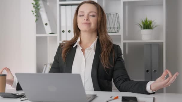 Businesswoman Who Maintains Work Life Balance Runs Company Efficiently Her — Stock videók