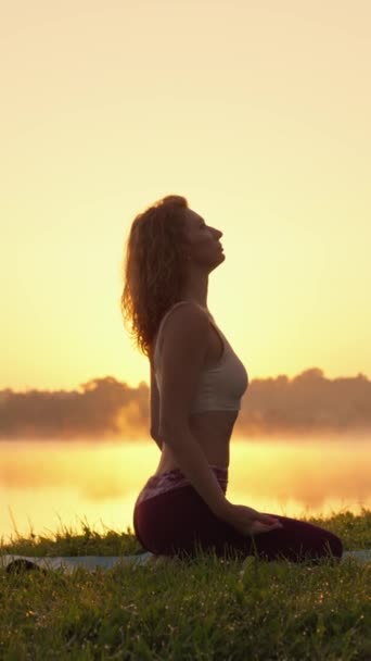 Natura Come Miglior Insegnante Pace Relax Attraverso Yoga Video Verticale — Video Stock