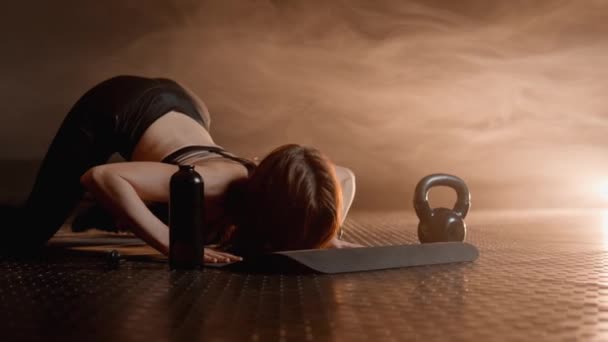Ecran Veți Vedea Frumusețe Atletică Lucrând Fitness Sala Gimnastică Figura — Videoclip de stoc