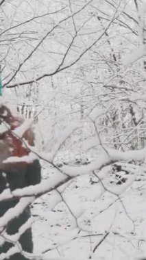 Huzurlu bir kış manzarası, Noel ruhunu yansıtıyor. Karla kaplı bir ormanda gezen neşeli bir kadın gibi. Noel ve yeni yılın hazzını somutlaştırıyor.