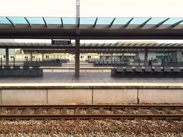 Brugge België Station Brugge Gedeeltelijk Zicht Stadsterminal — Stockfoto