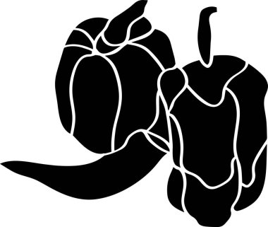 Biber Vektörü Stencil, Siyah ve Beyaz