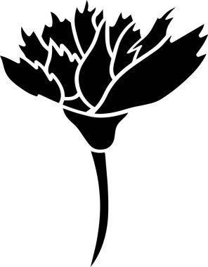 Flower Vector Stencil, Black and White