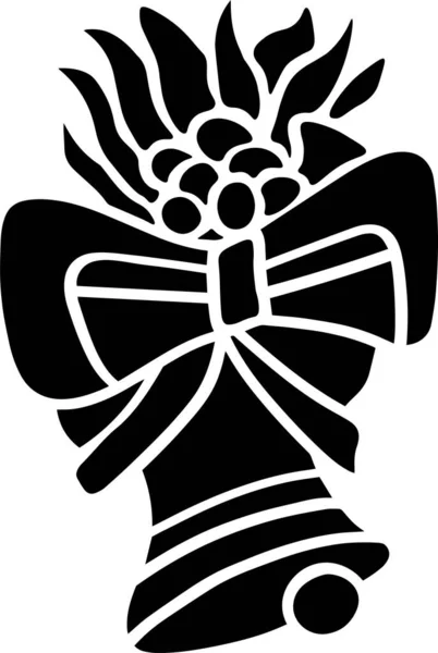 Campana Navidad Vector Stencil Blanco Negro — Archivo Imágenes Vectoriales
