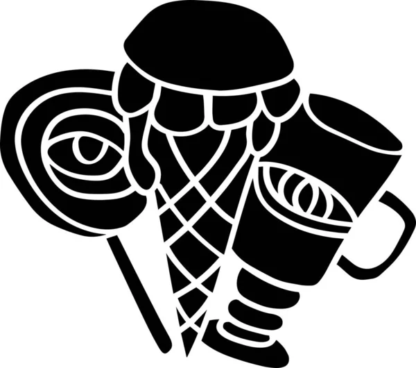 Dondurma Vektörü Kalıbı, Siyah ve Beyaz