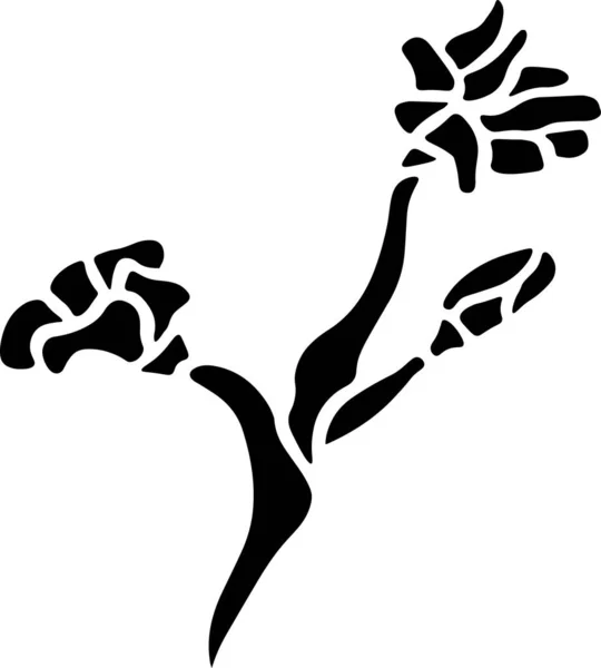 Flower Vector Stencil Black White — Stock Vector