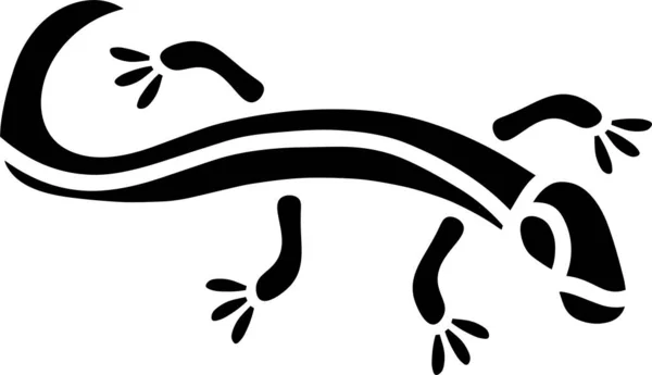 Lizard Vector Stencil, Black and White