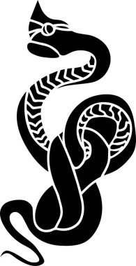 Snake Vector Stencil, Black and White