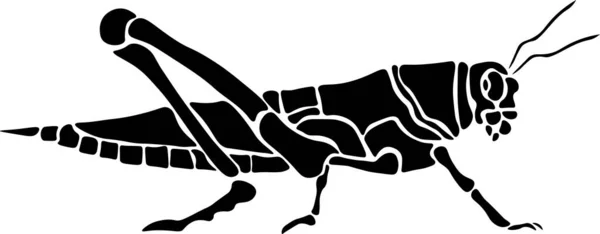 Grasshopper Vector Stencil, Black and White