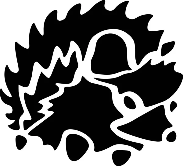 Hedgehog Vector Stencil, Black and White