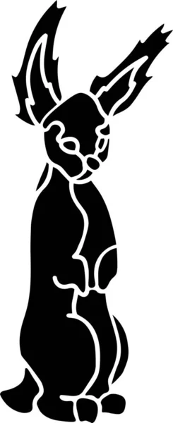 Rabbit Vector Stencil, Black and White
