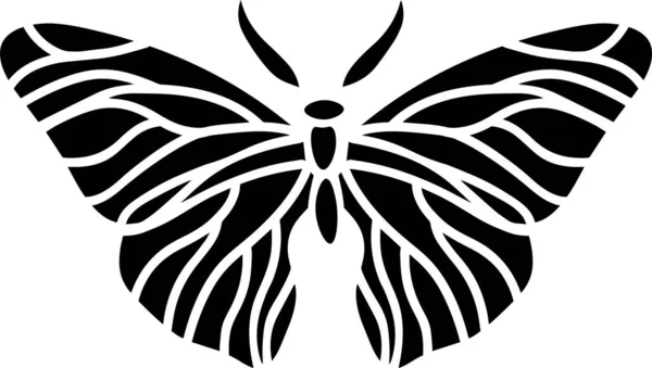 Butterfly Vector Stencil, Black and White