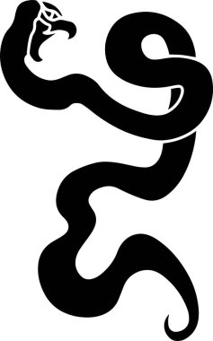 Snake Vector Stencil, Black and White