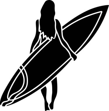 Girl Vector Stencil, Black and White