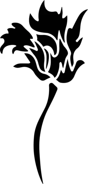 Flowers Vector Stencil, Black and White