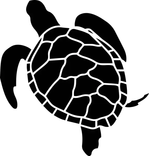 Turtle Vector Stencil, Black and White