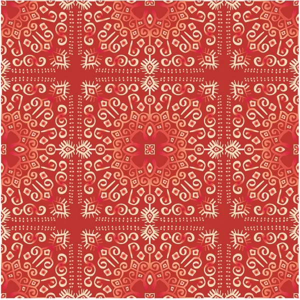 Linienkunst Nahtlose Muster Ethnische Azteken Mandala — Stockvektor
