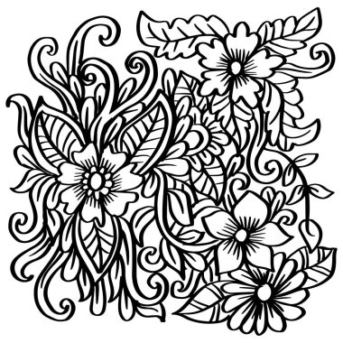  Karalama sanatı çiçekleri çiçeklerle süslenir.