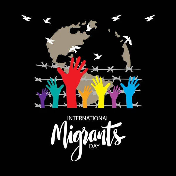 Internationaler Tag Der Migranten Plakatkonzept — Stockvektor