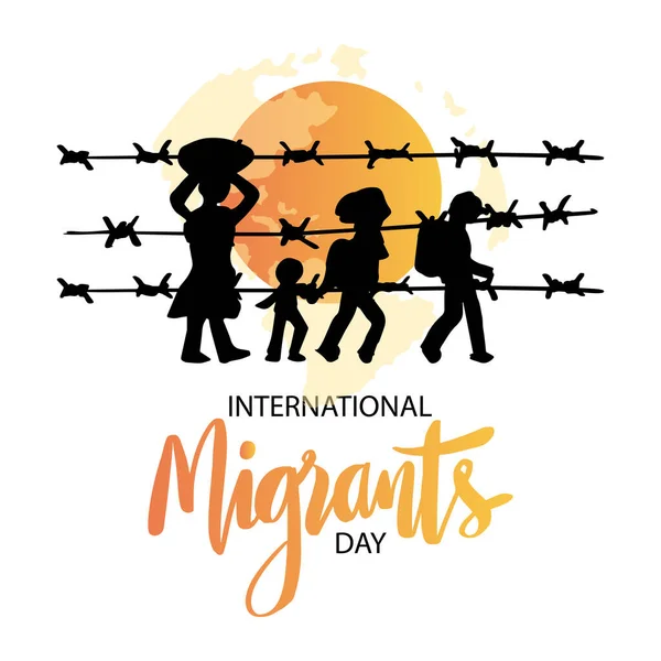 Internationaler Tag Der Migranten Plakatkonzept — Stockvektor