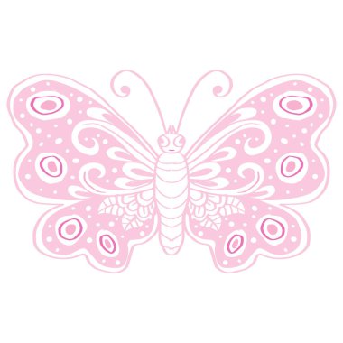 Güzel kelebek zencefil sanatı. El çizimi çizimi.