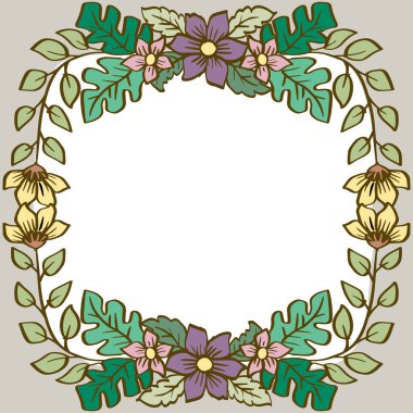 Karalama el çiçekli çerçeve dekorasyonu.