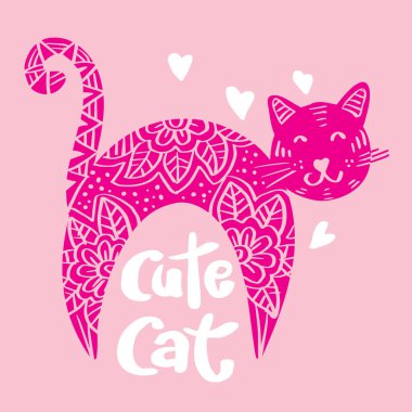 Sevimli kedi kelimesi el yazısı..