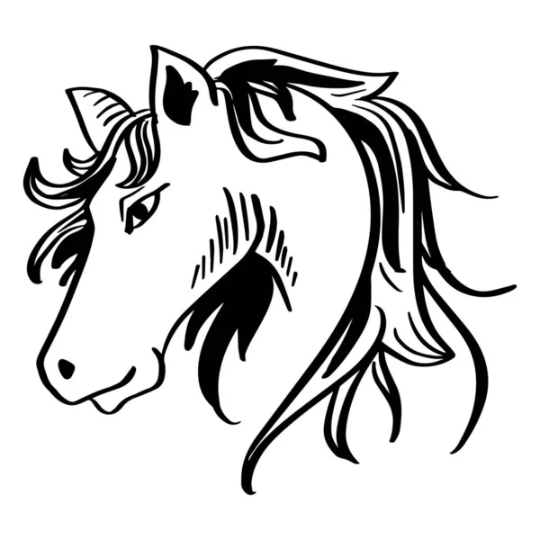 Desenho Cabeça Cavalo Desenho Ilustração —  Vetores de Stock