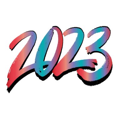  2023 logo harf numaraları fırça darbesi