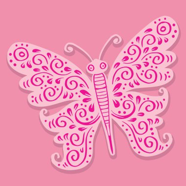 Soyut Kelebek vintage dekoratif elementleri