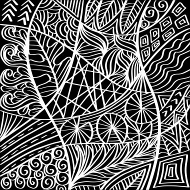 Karalama soyut çiçek süsü deseni