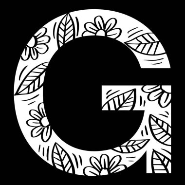 Alfabe Dekoratif Çiçek Harfi G