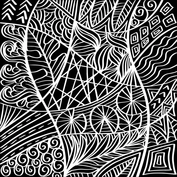 Karalama soyut çiçek süsü deseni