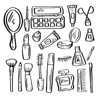 Güzellik, makyaj, kozmetik karalama.