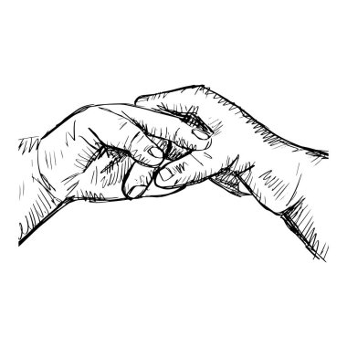 Baby Hand. Human hands sketch drawing illustration.