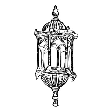 Hand drawn sketch of lantern Arabic