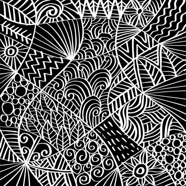 Абстрактний Каракулі Малюнок Фону Чорно Білий — стоковий вектор
