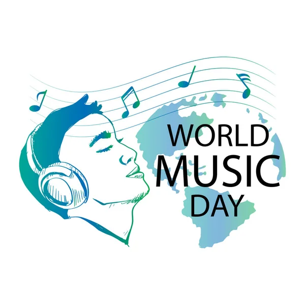 Всесвітній День Музики Концепція Плакату Червня — стоковий вектор