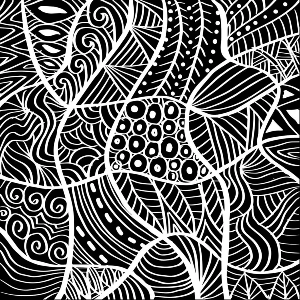 落書きアート抽象黒と白 — ストックベクタ