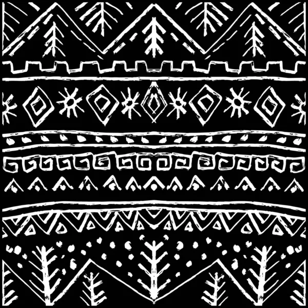 Seamless Pattern Abstract African Ornament Doodle Decoration — Stock Vector