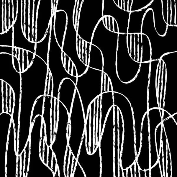 Lijn Abstracte Patroon Met Hand Getrokken Lijnen — Stockvector